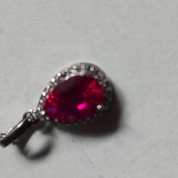 Lab created ruby necklace - Picture 7 of 7